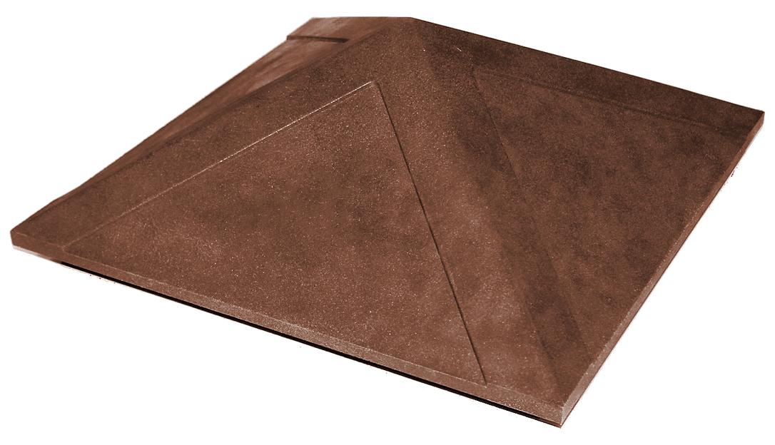 Колпак на заборный столб полимерно-песчаный 1,5 кирпича "Гладкий" - коричневый фото 1