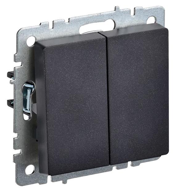 Выключатель IEK Brite ВС10-2-0-БрЧ скрыт. 2кл. черный (упак.:1шт) (BR-V20-0-10-K02) фото 1