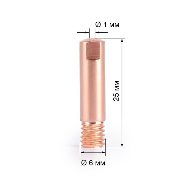 Наконечник горелки полуавтомата E-Cu М6х25х1,0мм Foxweld 4516 фото 2