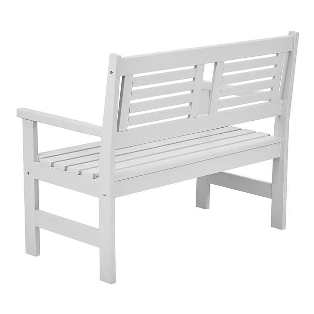 Скамья деревянная для сада и дачи, для 2-х человек Хольмен светло-серая ОПТ фото 3