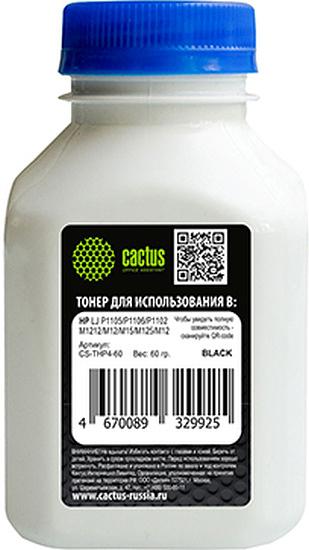 Тонер Cactus CS-THP4-60 черный флакон 60гр. для принтера HP LJ P1005/P1006/P1100/P1102 фото 1