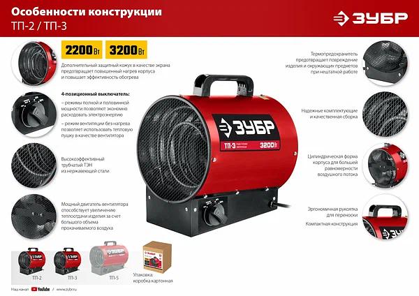 Электрическая тепловая пушка ЗУБР ТП-2 фото 7