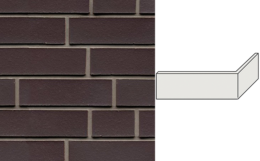 Клинкерная плитка угловая ручной формовки Feldhaus Klinker NF 14 W509 geo ferrum liso 240*71*115*14 мм фото 1