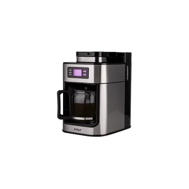 Кофеварка KitFort КТ-781, капельная, нержавеющая сталь / черный фото 1