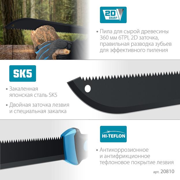 Мачете GRINDA PRO-Line FM 450, 450/650 мм фото 4