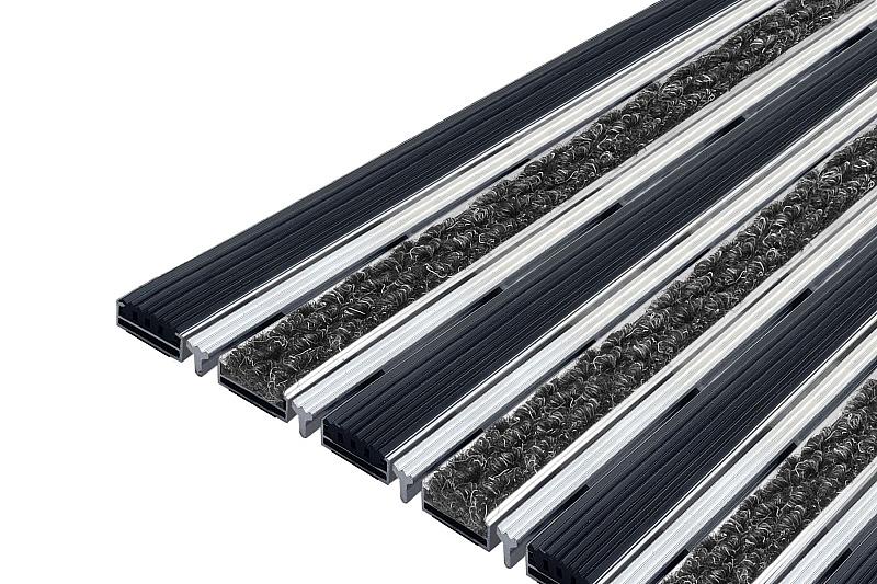 Придверные решетки Сити Слим резина + текстиль + скребок (от 594x394 мм) фото 1