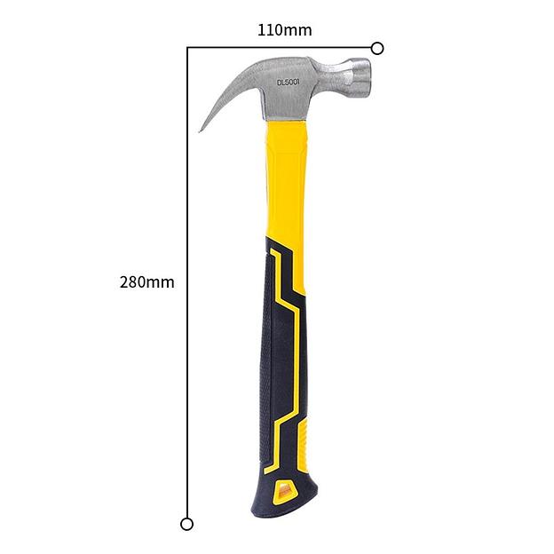 Ударно-рычажный инструмент Deli Молоток-гвоздодер Deli DL5001 250 гр Фиберглассовая рукоять. фото 3