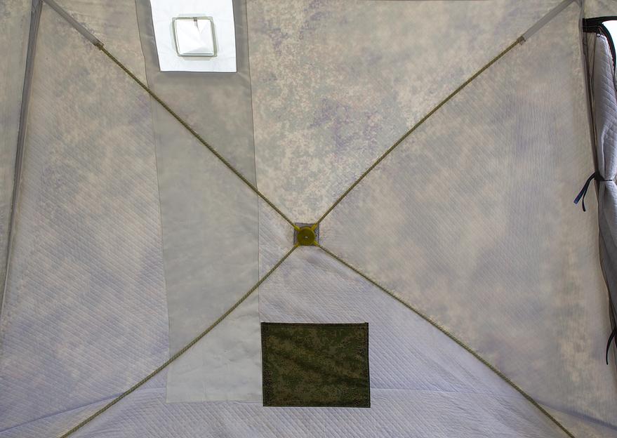 Палатка СТЭК куб 4 КМФ, выход под трубу, 250*250*200 см. фото 5