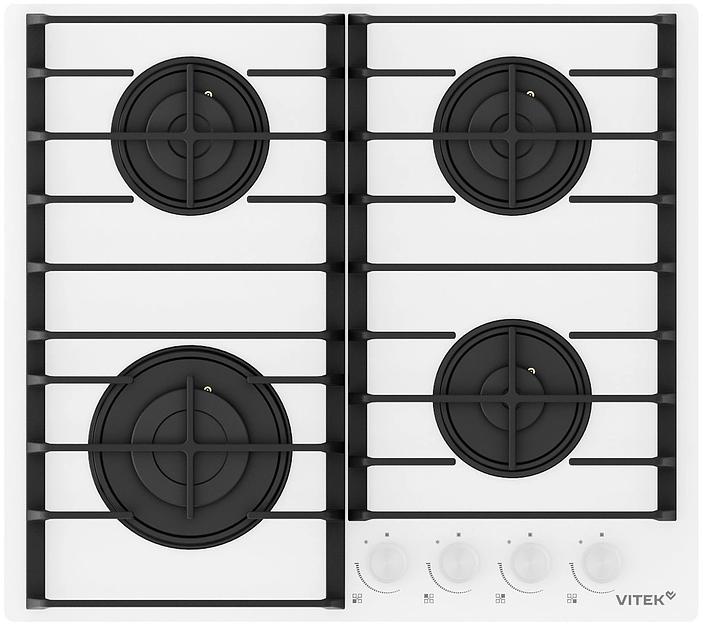 Газовая варочная поверхность Vitek VGH 6420 WG стекло белое фото 2