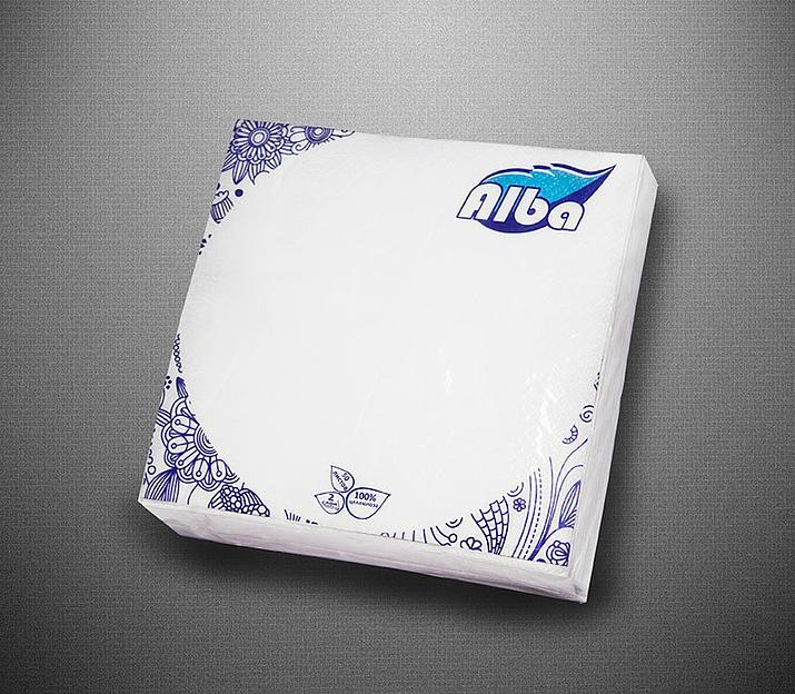 Салфетки Alba 33×33 см 50 листов, белые ОПТ фото 1