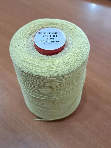 Арамидная швейная нить 250-НШТ жёлтая, 1000 м ОПТ фото 1