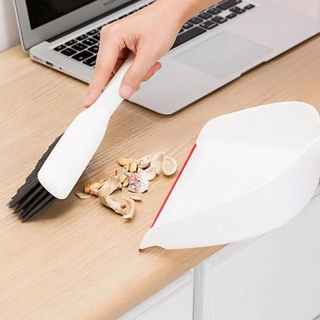 Набор для уборки Xiaomi YIJIE Mini Broom Dustpan Combination щётка с совком (белый) ОПТ фото 5