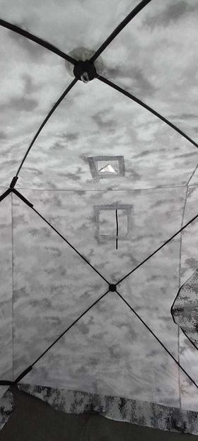 Недорогая зимняя палатка куб 2, 180х180х200 см, бело-синяя фото 8