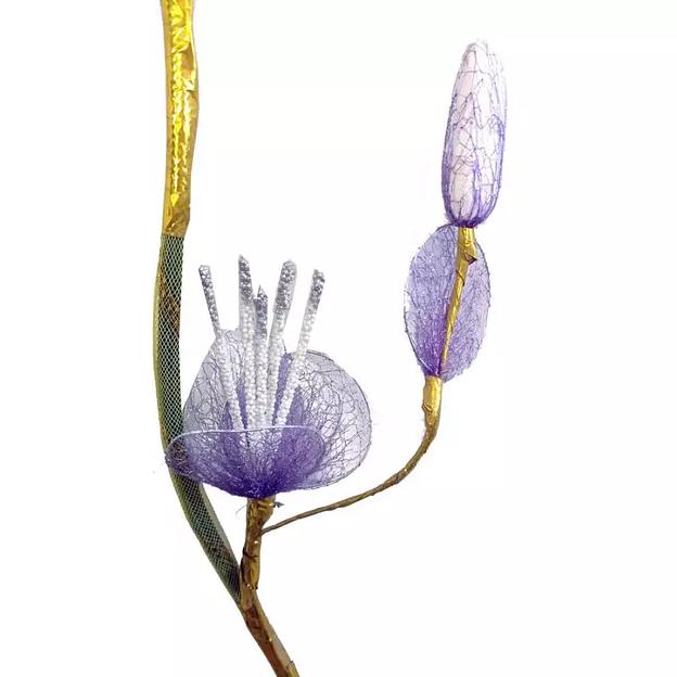 Сухоцвет ветка с капрон. цветками 897-5 (цена за ветку) 150см фото 3