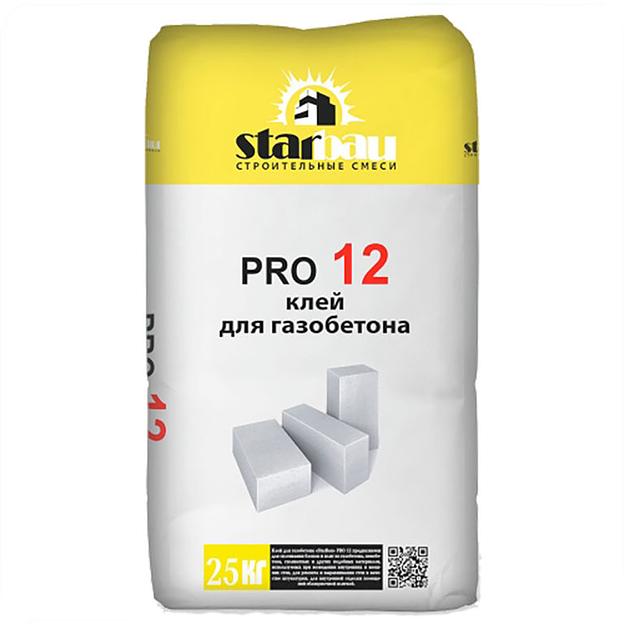 Клей для газоблока StarBau Pro 12 25 кг фото 1