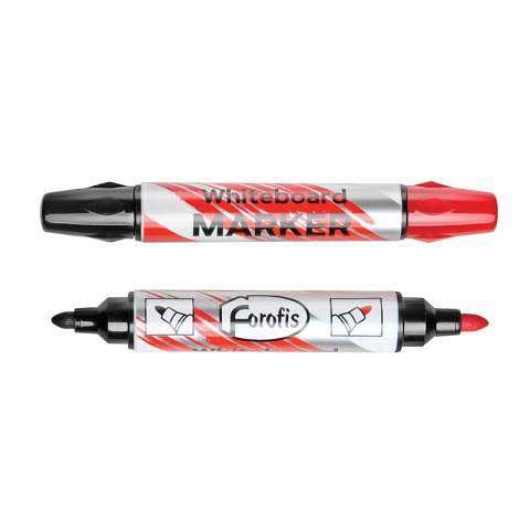 Маркер для доски, двухсторонний, круглый стержень, черный/красный, Forofis фото 1
