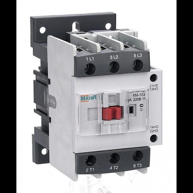 Контактор КМ-103 65А кат. 220В AC 1НО+1НЗ AC-3 DEKraft 22138DEK фото 1