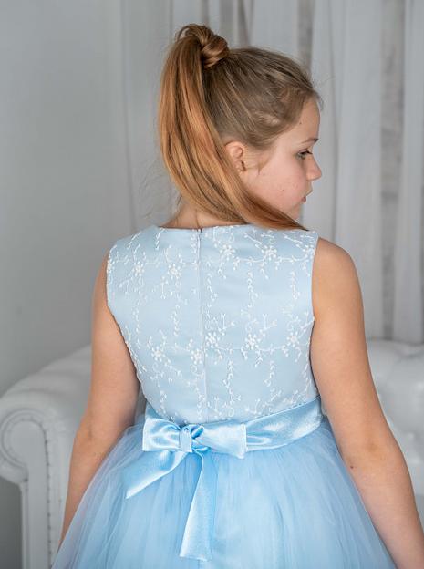 Платье для девочки Энди нарядное, голубое, 22-206_2, опт фото 2