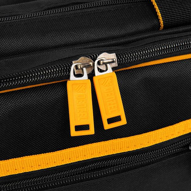 Сумка для инструмента, 400х170х300 мм, 3 отделения, 28 карманов, наплечный ремень// Denzel фото 8