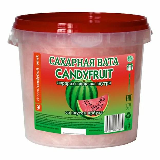 Сахарная вата «CANDYFRUIT» с сюрпризом со вкусом арбуза, 50 гр/6 шт ОПТ фото 1