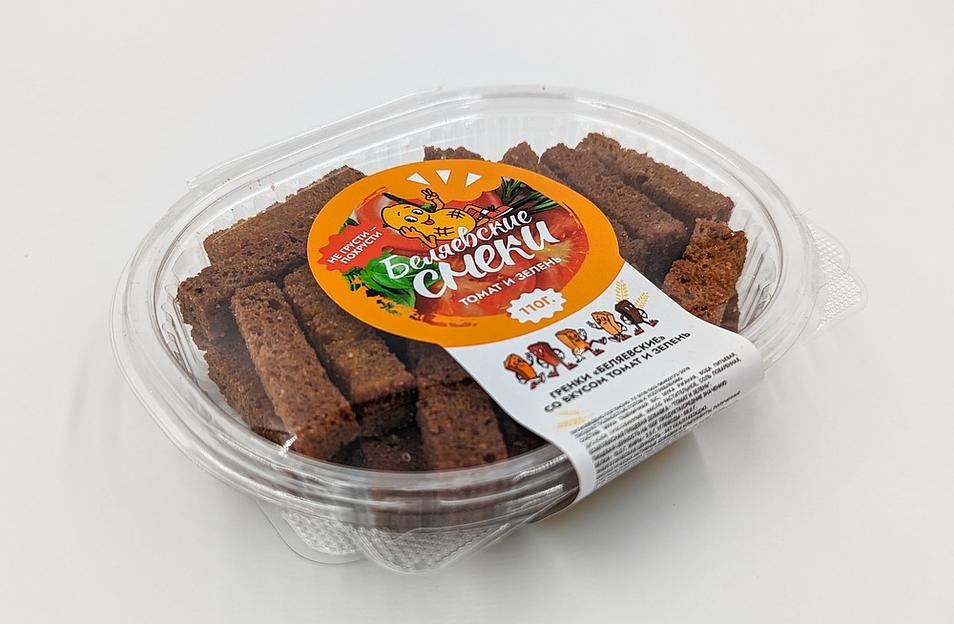 Гренки со вкусом «Томат и зелень», Беляевские снеки, 110 гр, опт фото 1