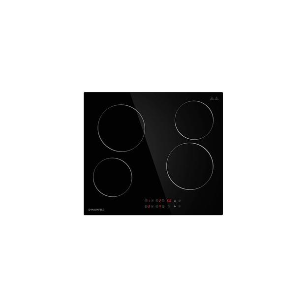 Электрическая варочная поверхность MAUNFELD CVCE594BK, конфорок: 4 шт., стеклокерамика, независимая, черный фото 1