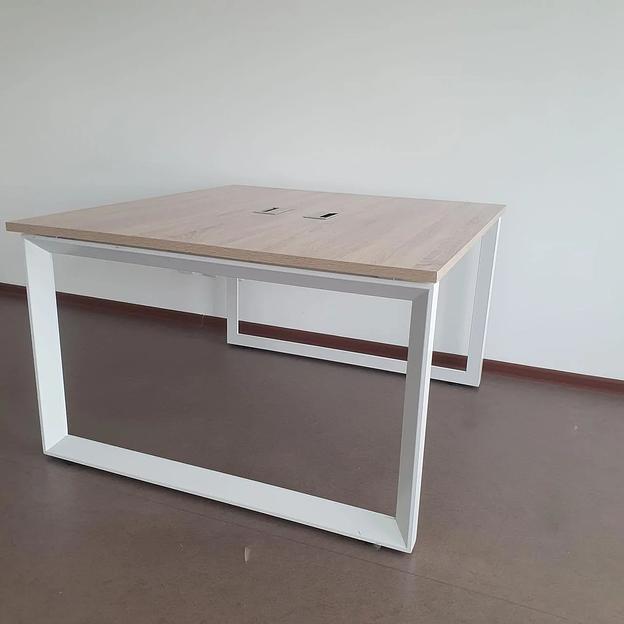 Стол (бенч-системы) на 2 человека для офиса с разделительным экраном 1400х1400х750 мм, под заказ фото 3