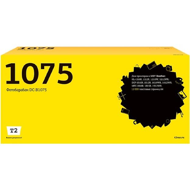 T2 DR-1075 Фотобарабан (DC-B1075) для Brother HL-1110R/1210W/DCP-1510R/1610WR/MFC-1810R (12000 стр.) фото 1