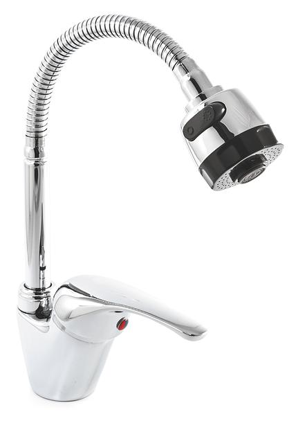 Смеситель Кухня SANTREK AQUA-665 MODERN d-40 SB58 гибкий излив (на гайке) Опт фото 1