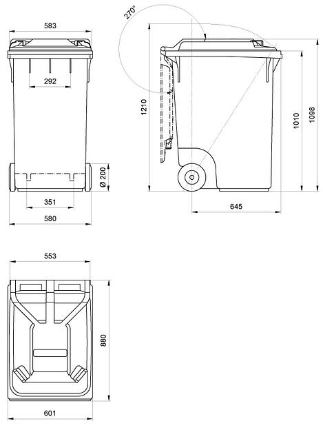 Мусорный контейнер 360 л cерия МКТ фото 2