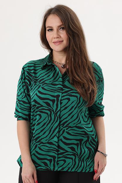 Рубашка женская 4125/08/Изумрудный, черный фото 2