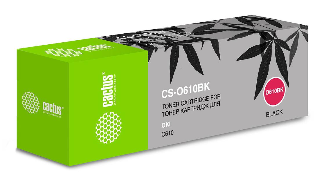 Картридж лазерный Cactus CS-O610BK черный (8000стр.) для Oki C610 фото 1
