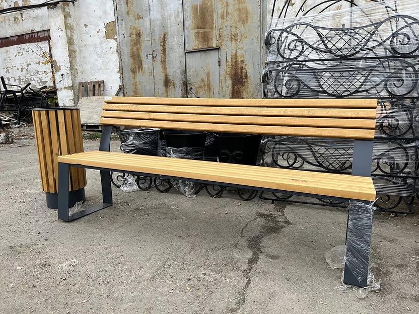 Металлическая скамейка парковая «Соло» ОПТ фото 4