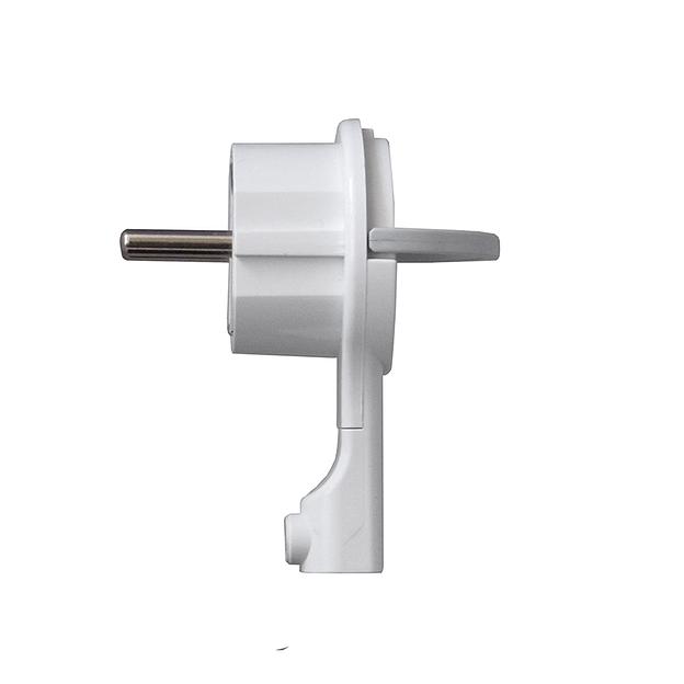 Вилка-невидимка с заземлением белая 16А 250В фото 2