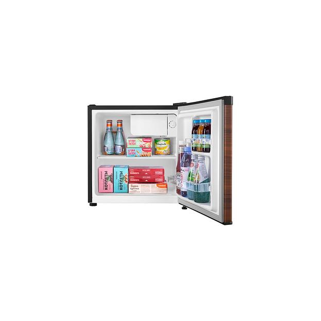 Холодильник однокамерный MAUNFELD MFF50WD DeFrost, дерево/черный фото 1