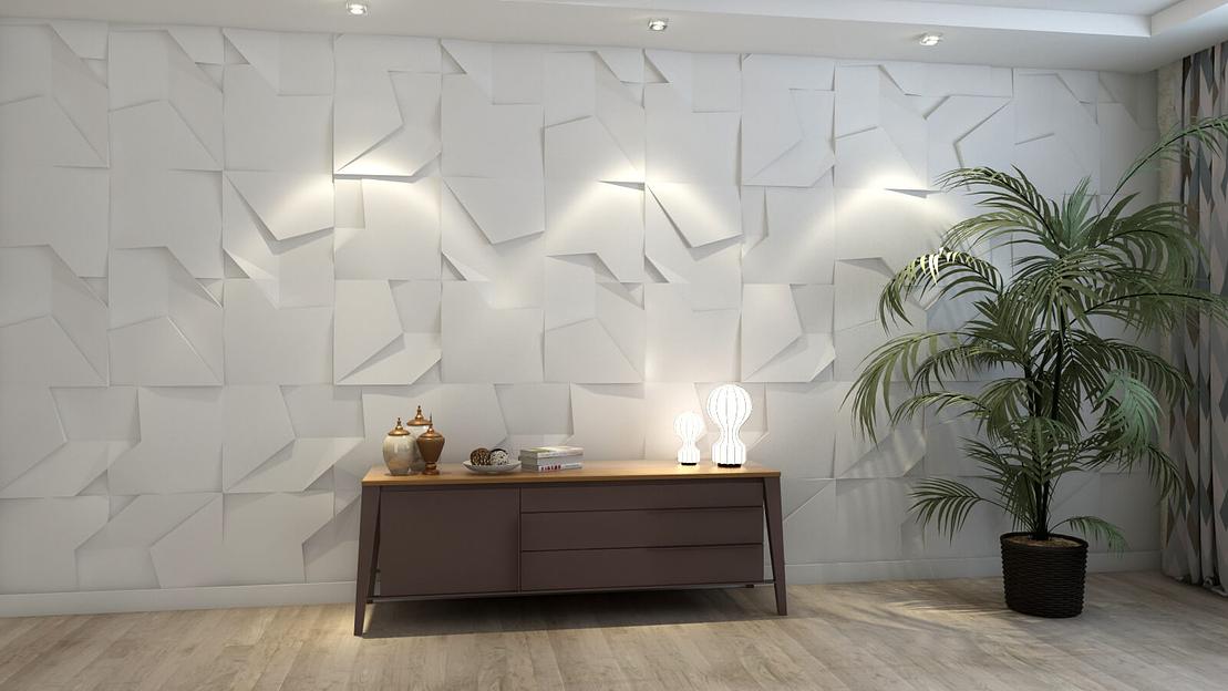 Панель гипсовая 3D эконом «Изломы» 500×500 мм фото 2