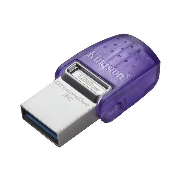 Флеш Диск Kingston 128Gb DataTraveler microDuo 3C DTDUO3CG3/128GB USB3.0 фиолетовый фото 1