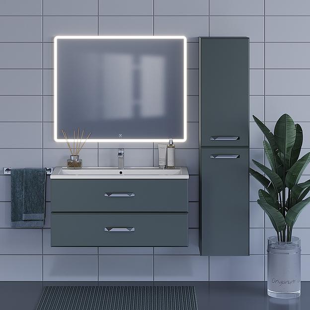 Тумба с раковиной для ванной Uperwood Foster 100 см, подвесная, серый графит фото 6