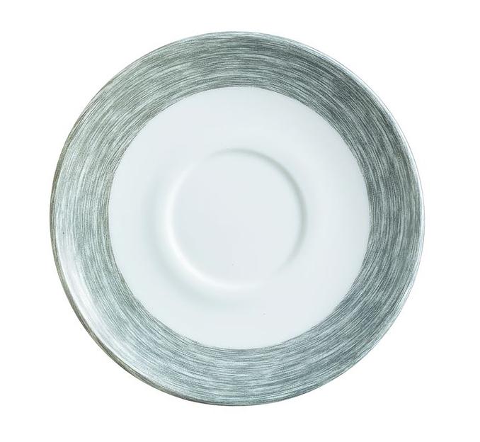 Блюдце d=140 мм. серый край Браш (чашка 53485) /1/6/48/ фото 1