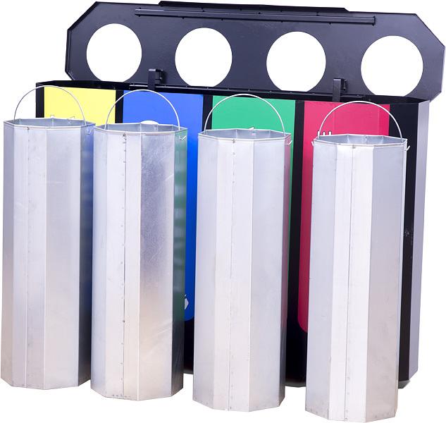 Урна для раздельного сбора мусора Селект-4 с наклейками фото 2