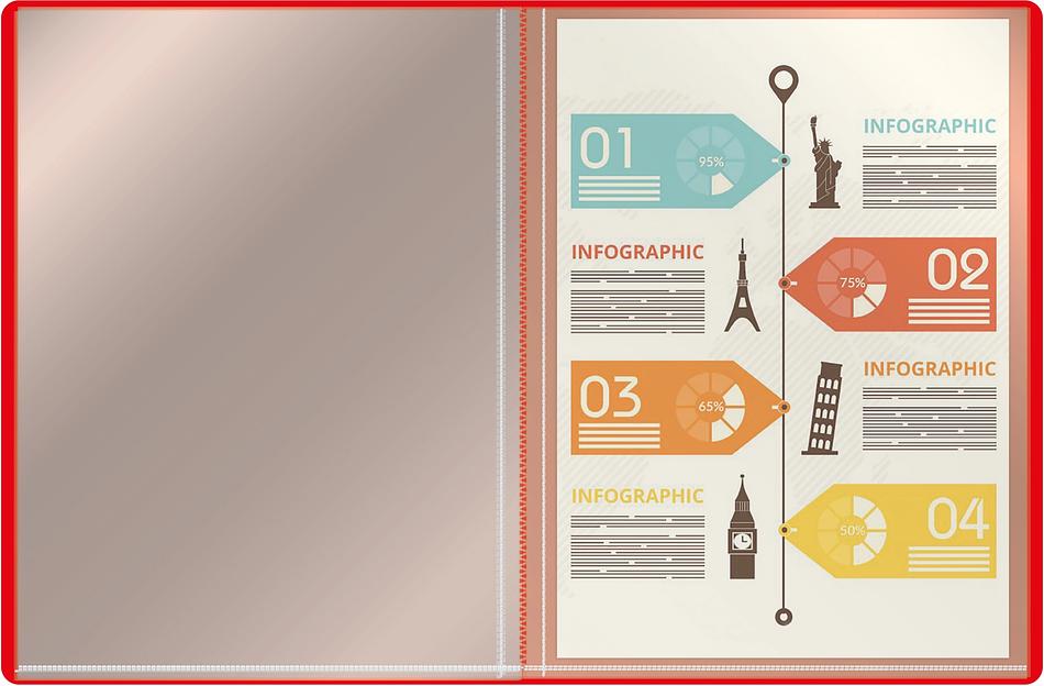 Папка с 30 прозр.вклад. Silwerhof Eco SE-V30RED A4 пластик 0.5мм красный фото 2