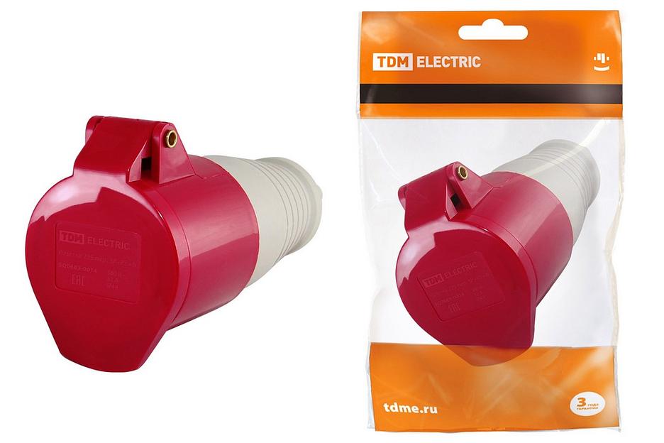 Розетка 225 переносная 3Р+РЕ+N 32А 380В IP44 (SQ0603-0014) фото 1