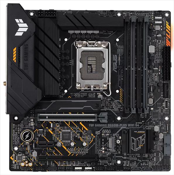 Материнская плата ASUS TUF GAMING B660M-PLUS WIFI D4, LGA1700, B660, 4*DDR4, DP+HDMI, CrossFireX, SATA3 + RAID, Audio, Gb LAN, USB 3.2*6, USB 2.0*6, COM*1 header (w/o cable), mATX; 90MB1930-M0EAY0 (TUF GAMING B660M-PLUS WIFI D4) фото 1
