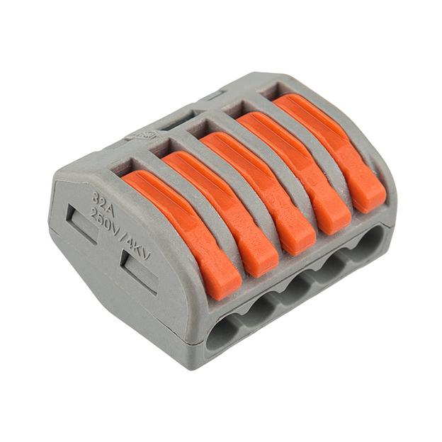 Rexant 07-5255-4 Универсальная клемма СМК 222-415, 5-проводная серая 0,08-2,5/4 мм? (40 шт./уп.) фото 1