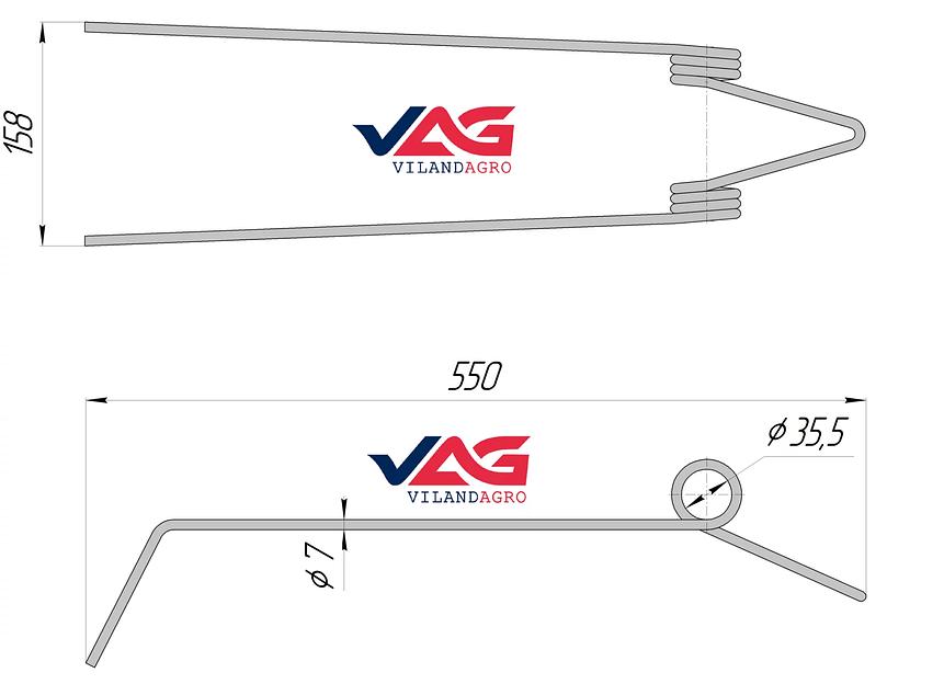 Зуб пружинный на борону штригельную 600/50-000 ОПТ фото 2