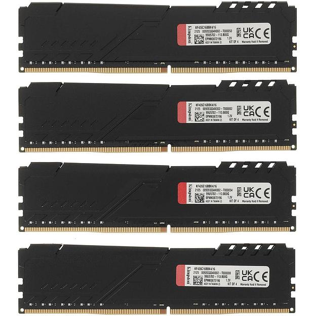 Модуль памяти Kingston OEM 16GB Kingston DDR4 2666 DIMM FURY Beast Black Gaming Memory KF426C16BBK4/16 Non-ECC, CL16, 1.2V, 512x8 Кит 4х4, RTL oem фото 2