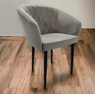 Кресло велюровое серое фото 2