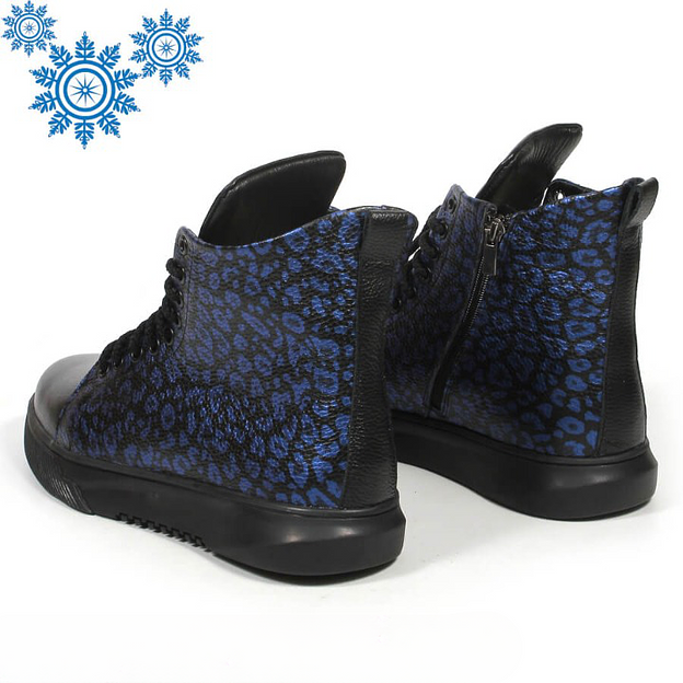 Зимние ботинки TAIS на шнурках с молнией, арт.MT238-2-Ш чёрно-синий ОПТ фото 4