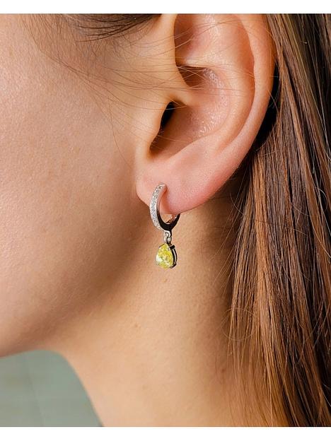 Серьги серебряные с желтым фианитом фото 5