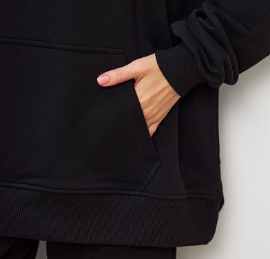 Демисезонный костюм трехнитка оверсайз черный фото 2